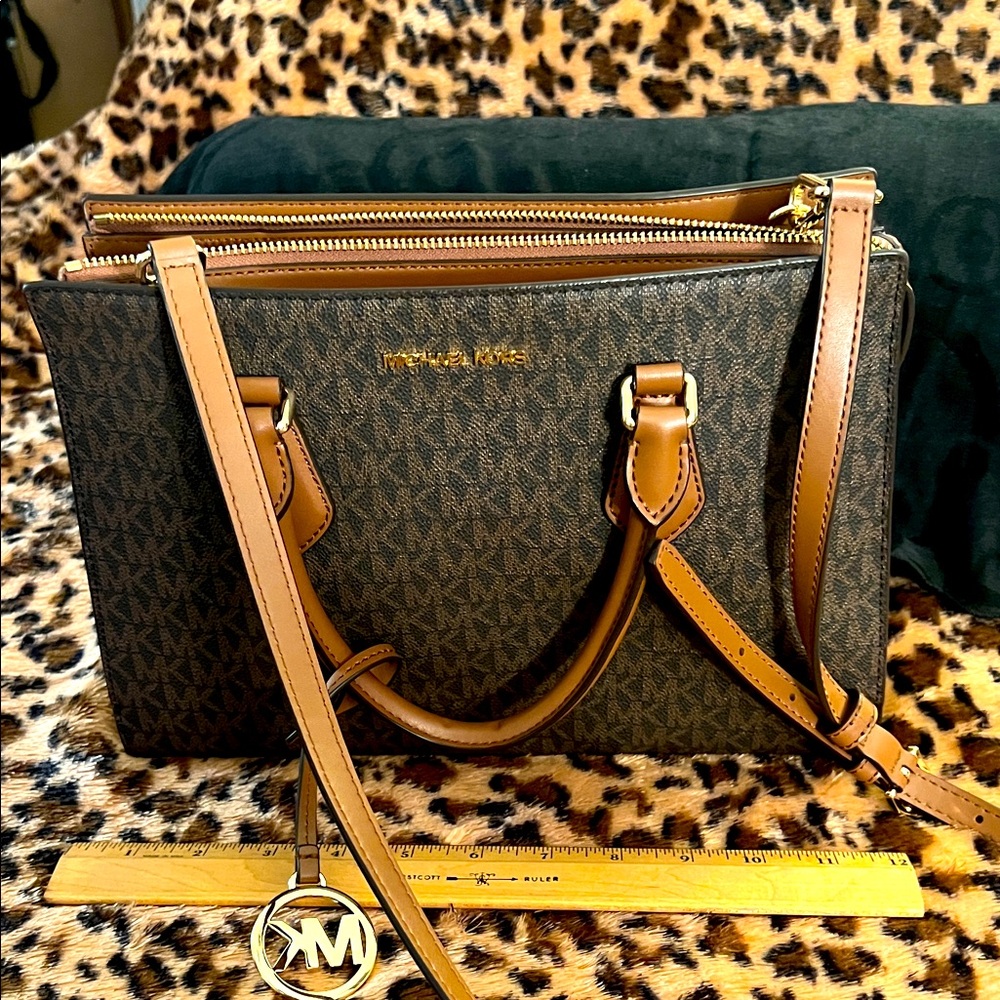 Michael Kors Black and Brown Satchel